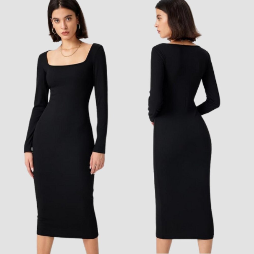 CIDER Ribbed Midi Dress